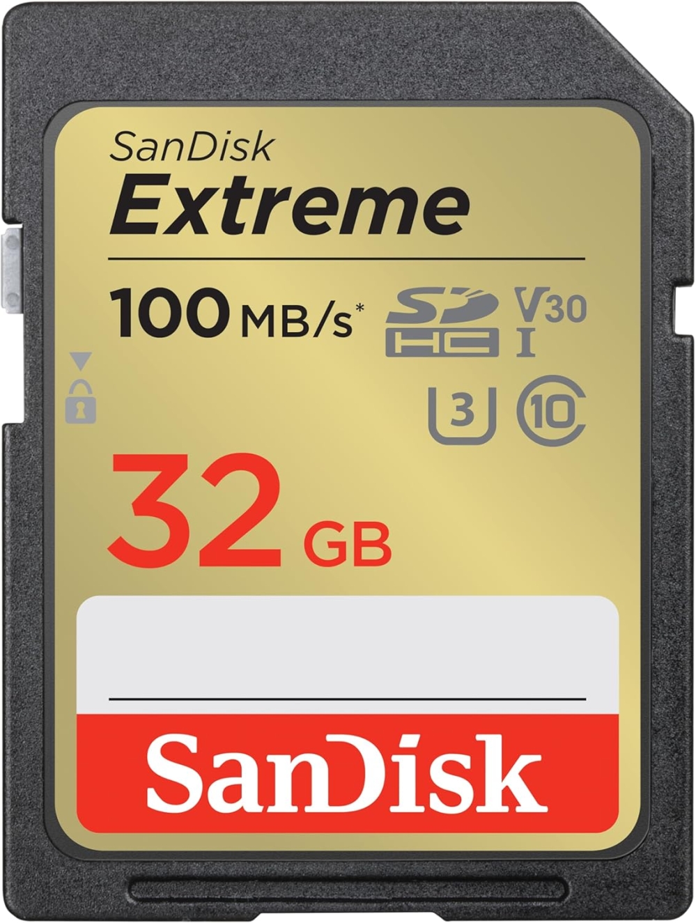 SANDISK 32GB Extreme SDHC UHS-I Memory Card - C10, U3, V30, 4K, UHD, SD Card - SDSDXVT-032G-GNCIN