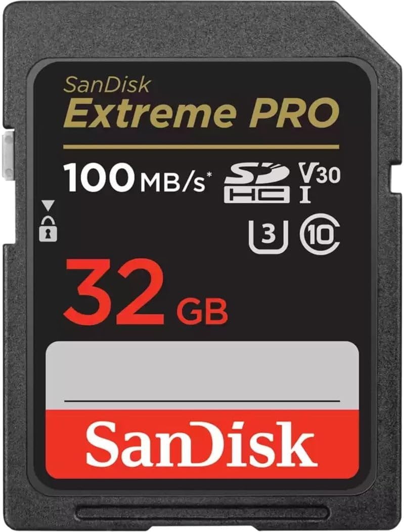 SANDISK 32GB Extreme PRO SDHC UHS-I Memory Card - C10, U3, V30, 4K UHD, SD Card - SDSDXXO-032G-GN4IN